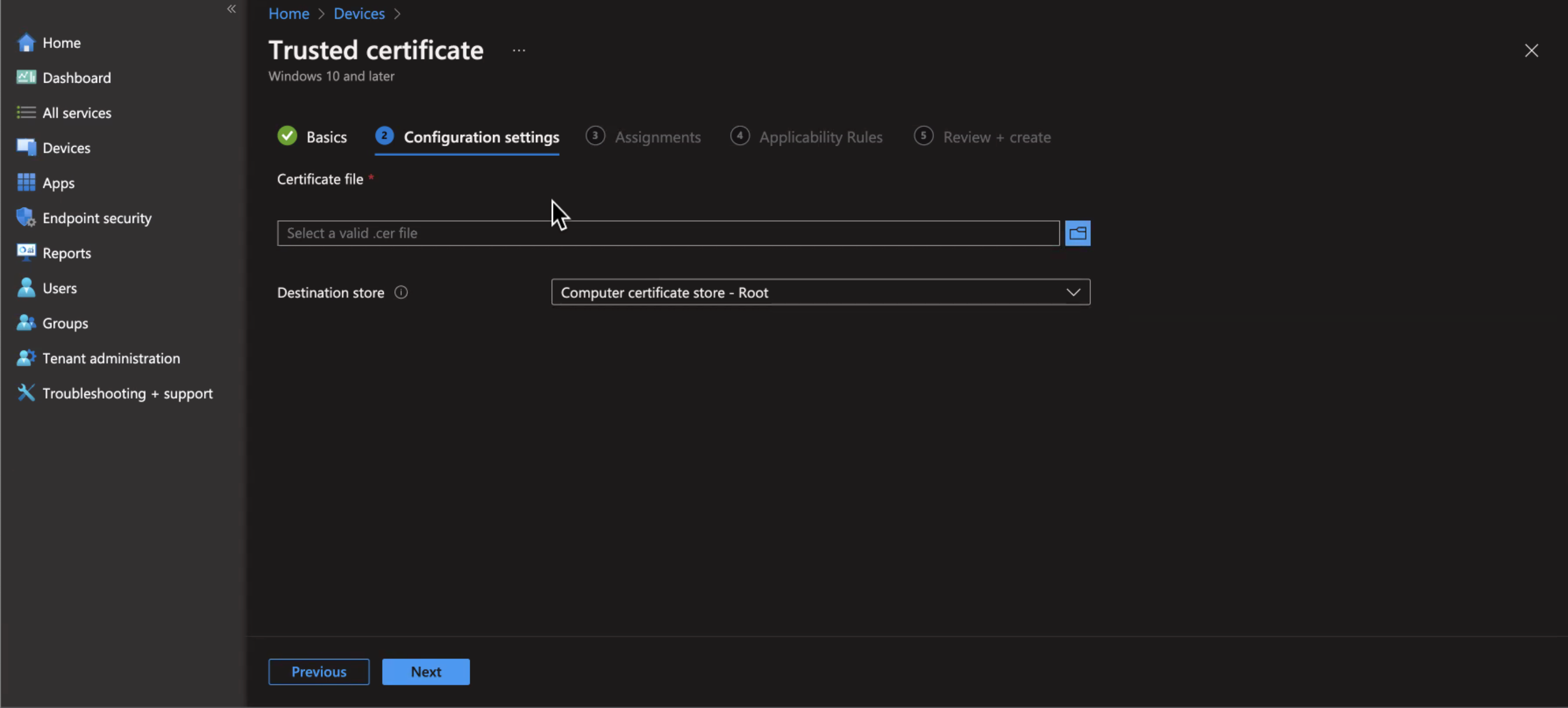 How to push Securly SSL certificate with Microsoft Endpoint InTune