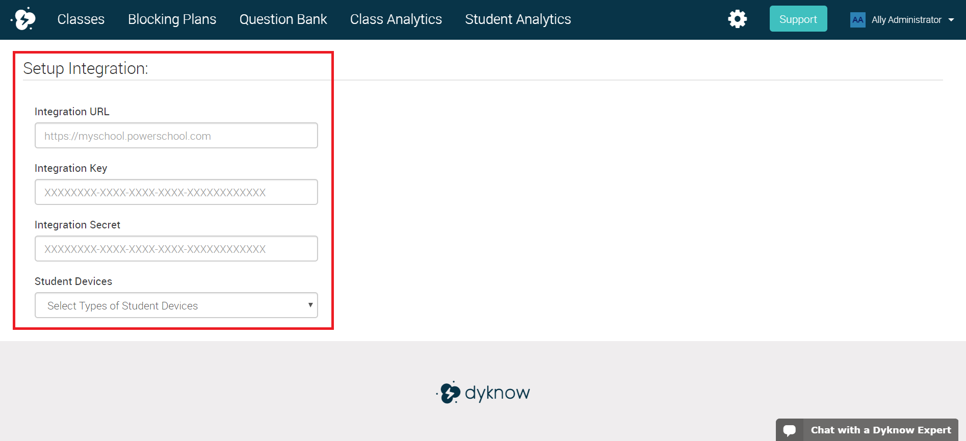 Managing Powerschool integration Support