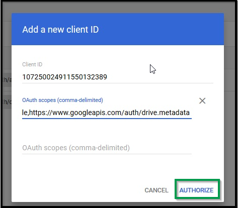 no oauth token with google drive scope was found