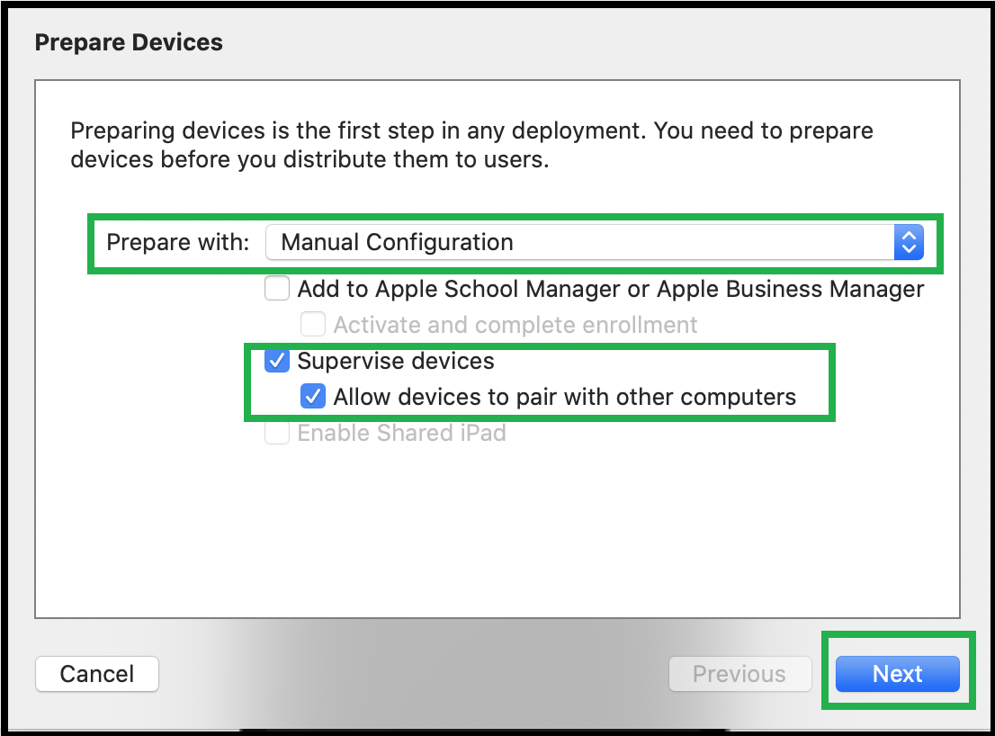 apple configurator 2 supervise device